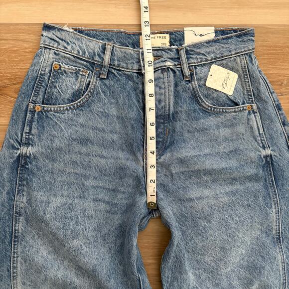 Free People We The Free Good Luck Mid-Rise Barrel Jeans 27 SHORT - Picture 6 of 10